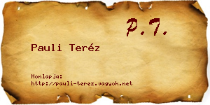 Pauli Teréz névjegykártya